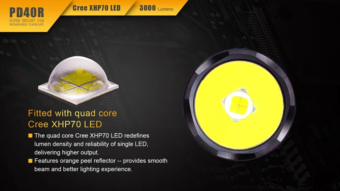 Fenix PD40R Cree XHP 70 светодиодный Taschenlampe 3000 люмен наружный светильник|fashlight| |