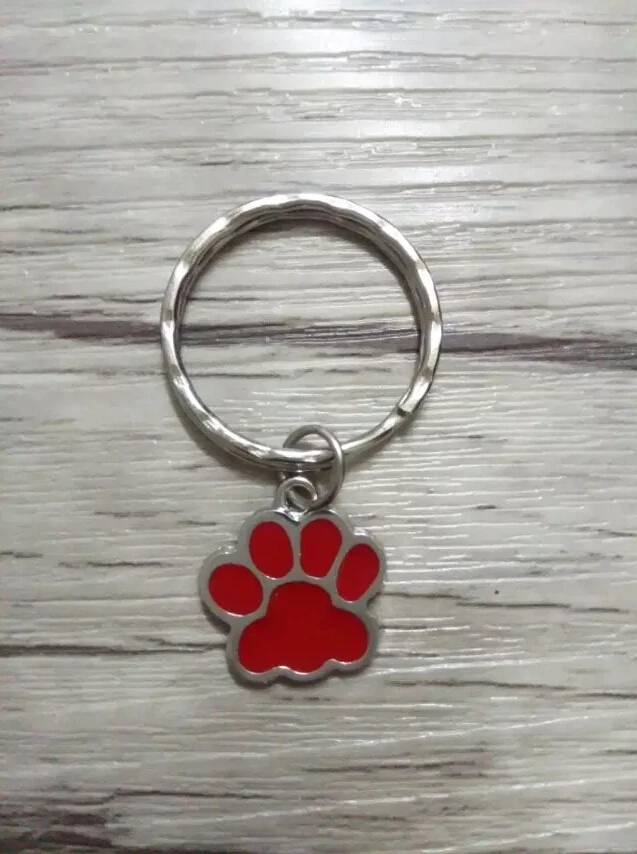 Enamel Dog&ampCats Footprints Vintage Silvers Charms Mixed Keychain For Keys Ring DIY Key Chain Accessories 50pcs D263 | Украшения и
