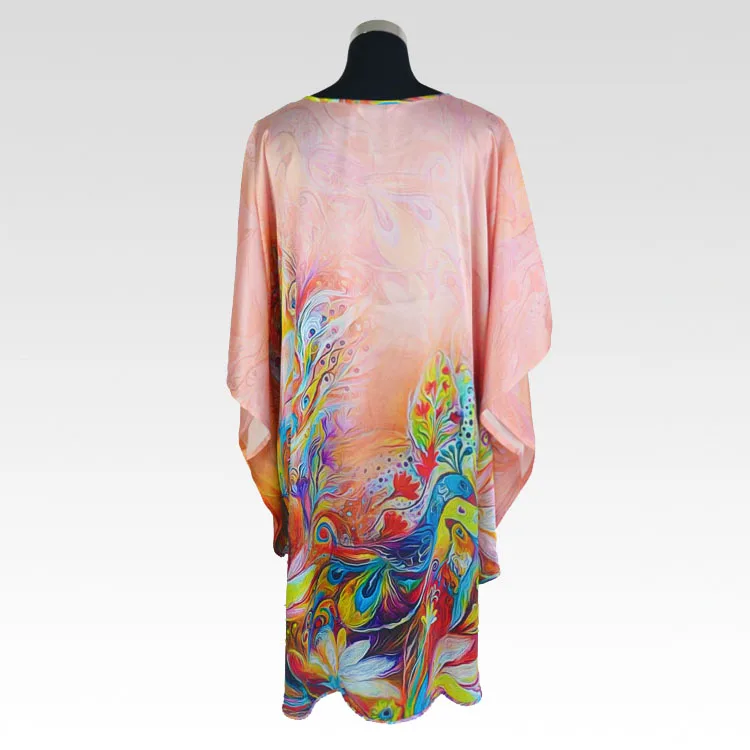 Шелковые пижамы платье 100% чистого шелка для женщин платья цветочным набивным