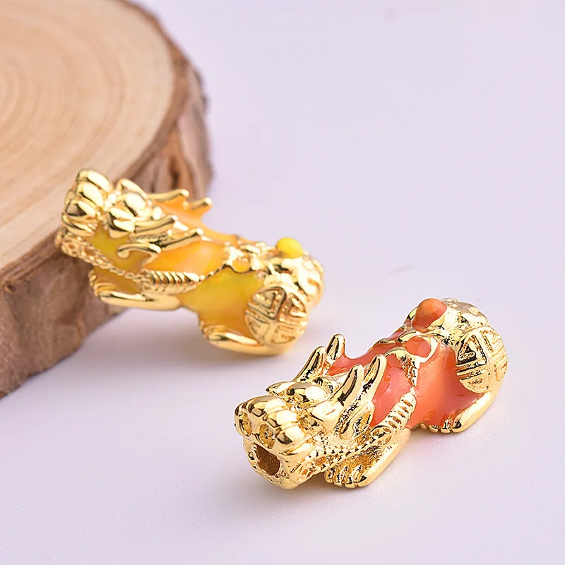orange to yellow OMHXZJ товары по оптовым ценам, европейские модные, популярные женские зимние сапоги для девочек вечерние день рождения свадьба подарок Цвет изменение PIXIU 18KT золотой кулон Шарм CA288 - Цвет камня: orange to yellow