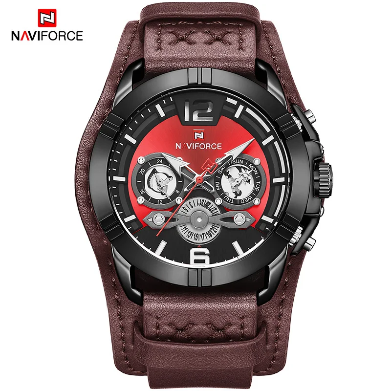 BRR NAVIFORCE, мужские часы, модные, спортивные, кожа, кварцевые, наручные часы, мужские, Роскошные, Топ бренд, водонепроницаемые, мужские часы, Relogio Masculino - Цвет: BRR