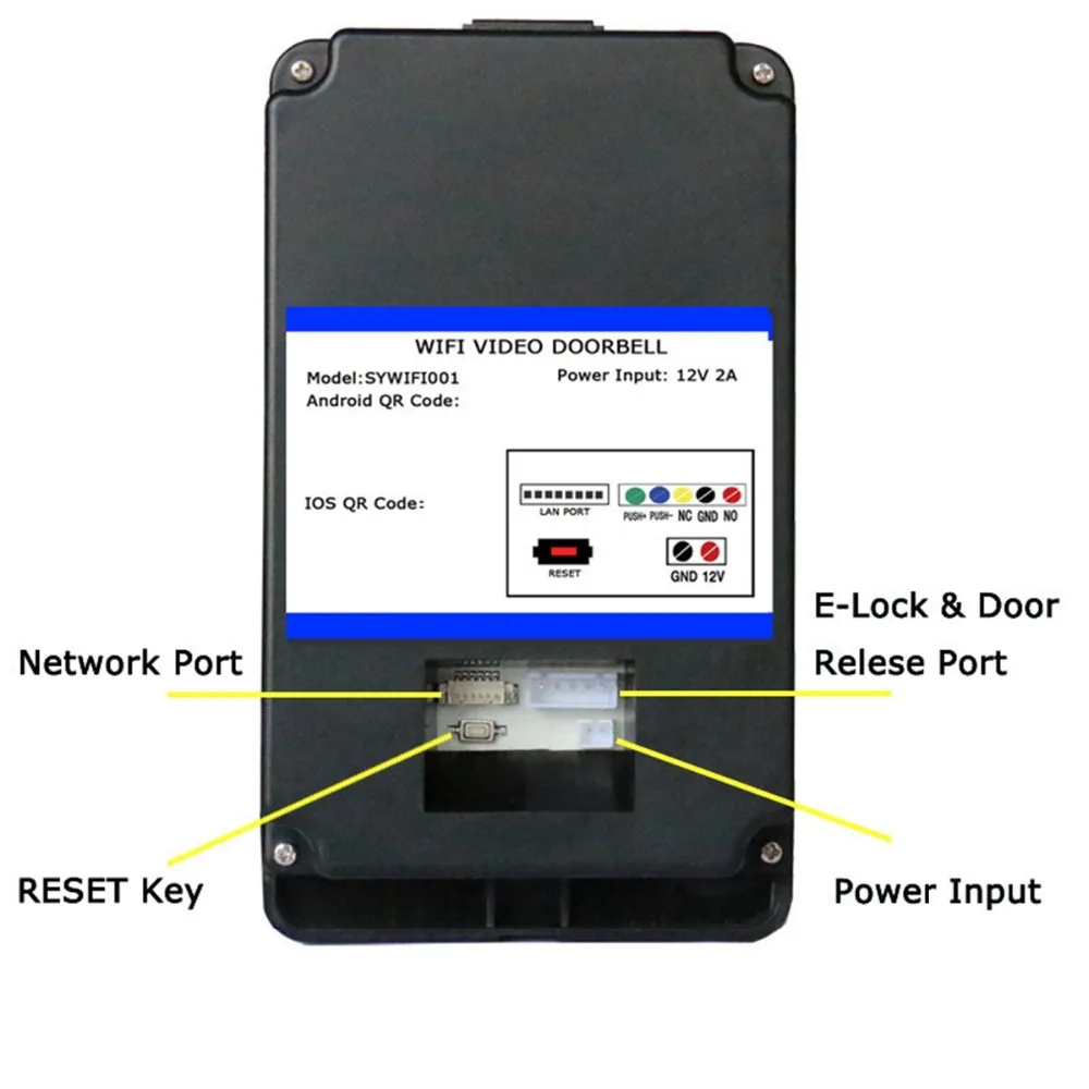 Домашний набор дверной глазок wifi камера звонок ip видео телефон + Электрический