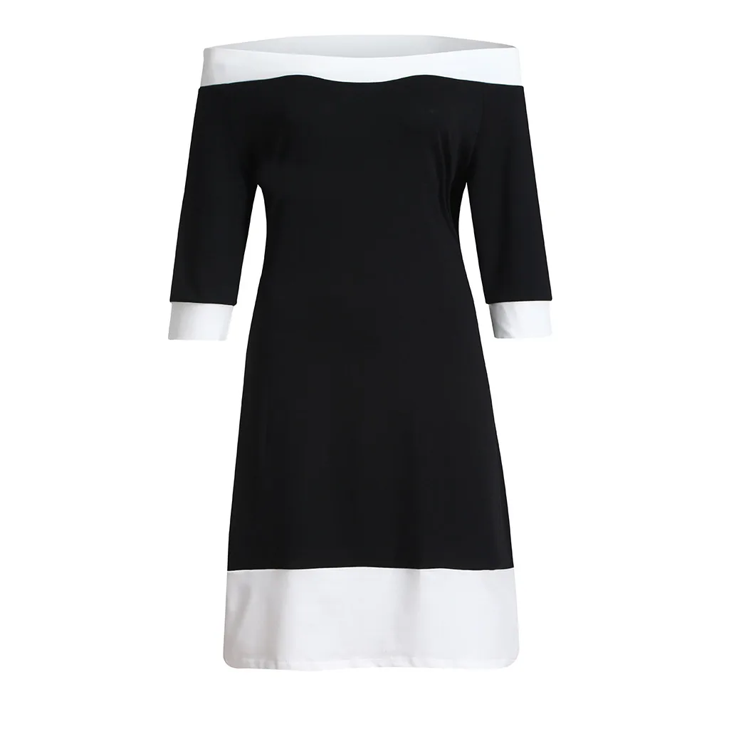 JAYCOSIN Casual 2019 new women's T-shirt long-sleeved patchwork large size sensual off-the-shoulder shirt | Женская одежда