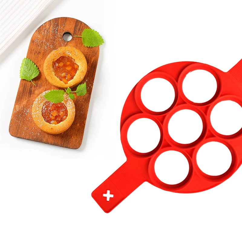 Landlife Pancakes Cooking Tool Nonstick Egg Cheese Pancake Maker Eggs Mold Seven Ring Circular Molds | Дом и сад