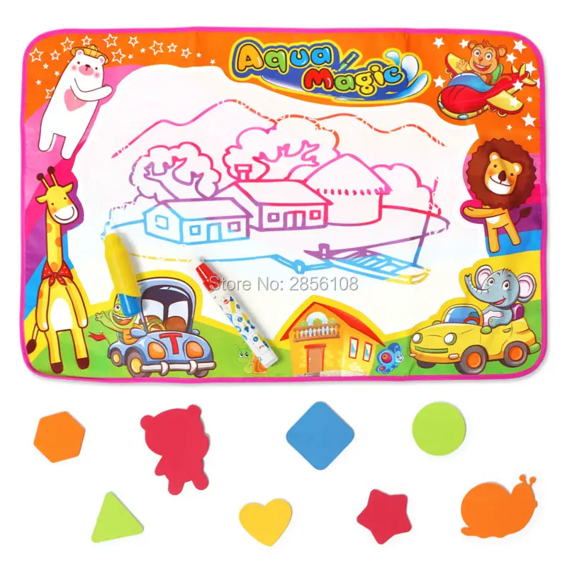 

86X57CM Water Drawing Mat With 2PCS Magic Pens,8Pcs model aqua magnetic drawing board/Drawing Mat Coloring Painting Game
