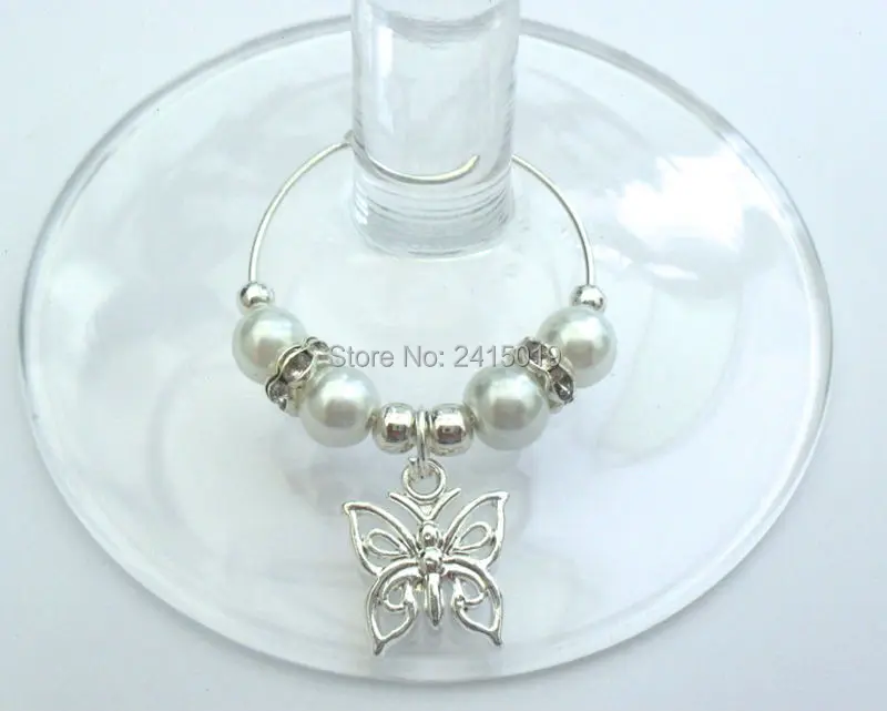 Бесплатная доставка 24x Бабочки разноцветные бусины блестящие для вечерние