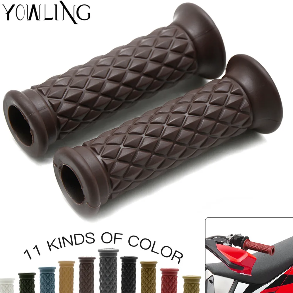 

1 Pair Universal Motorcycle 7/8" Rubber Handlebar Rubber Moto Hand Grips Bar End For 22mm vehicle bicycles racing dirt ATV bike