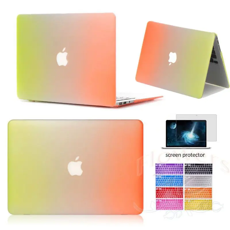 Матовый чехол в Радужном стиле для Macbook Air 11 13 Pro 15 Retina 12 дюймов New Ppro Touchbar A1706