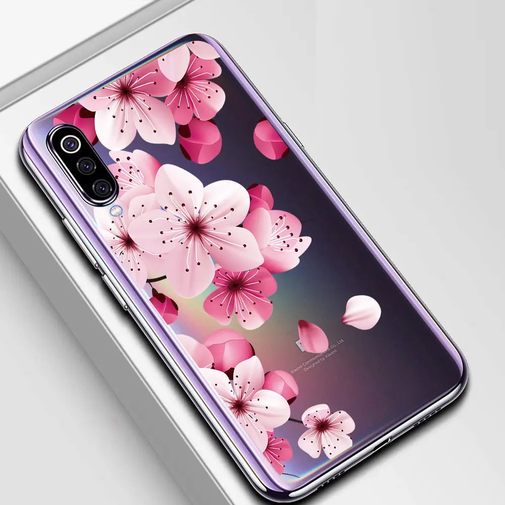 Тонкий прозрачный мягкий чехол из ТПУ с узором для Xiaomi Mi 8 Lite 9 se Max 3 Mix 2S A1 A2 F1 6