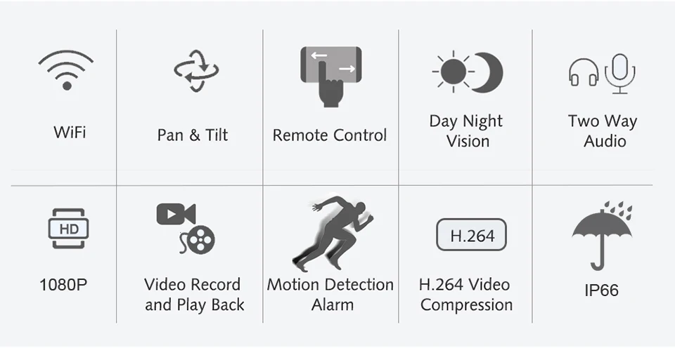Ip-камера DAYTECH 1080 P, камера видеонаблюдения, WiFi, CCTV, сетевой монитор, запись, водонепроницаемая, для помещений/улицы, двухсторонняя, аудио, Pan Tilt