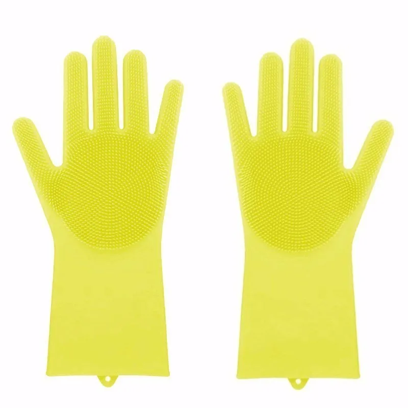 yellow VOZRO Magic для более громких резиновых садовых латексных ручных перчаток для мытья посуды с посудомоечными машинами для кухонной мойки и ухода за домашними животными - Цвет: yellow