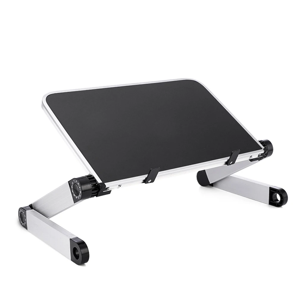black laptop stand Мини-подставка для ноутбука, складная подставка для ноутбука, эргономичный наколенный стол для кровати, регулируемая высота, угол 360 градусов, стол, кровать, диван, стол - Цвет: black laptop stand