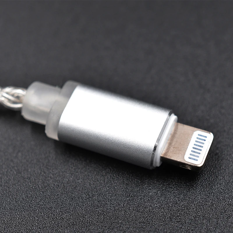 Кабель KZ Lightning 2PIN 0 75 мм/MMCX посеребренные обновленные кабели для наушников iPhone