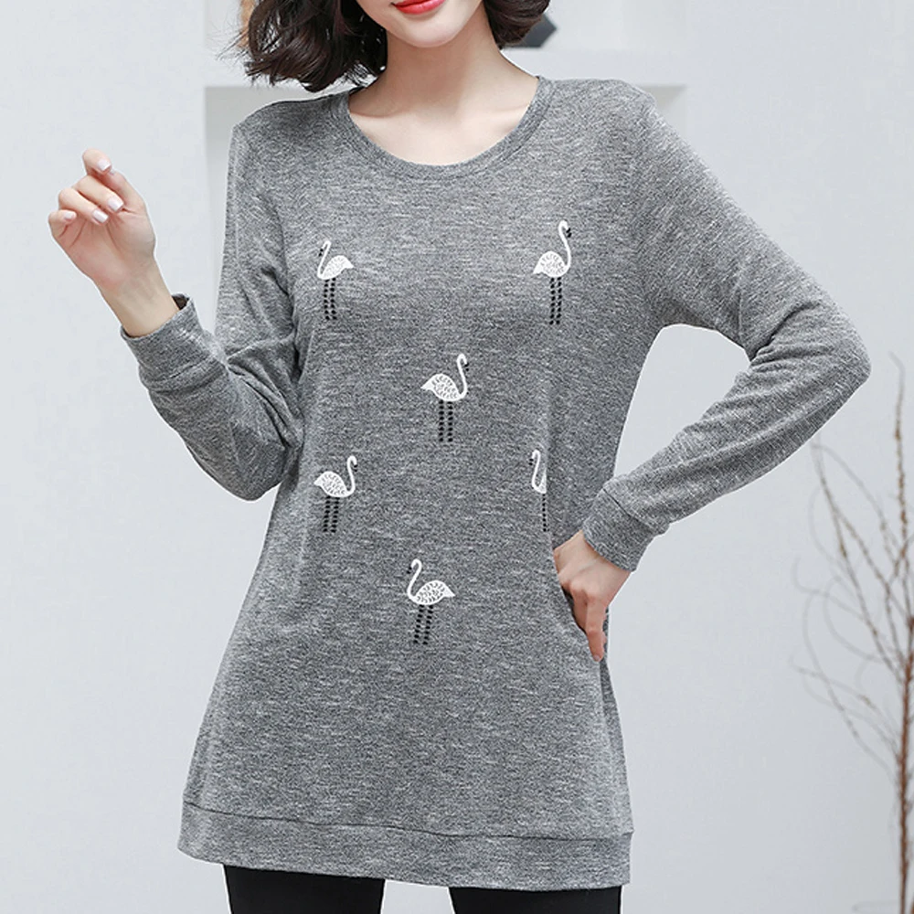 MARA ALEE Ladies autumn floral blouse long tunic tops big size clothes for women blue red shirts print plus 2018 WD015 |