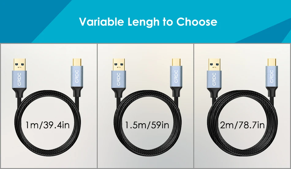 CRDC usb type-C кабель для Xiaomi Mi5 type-C Быстрая зарядка данных нейлон USB C/USB-C кабель для samsung Galaxy S8 Nexus 5X6 P и многое другое