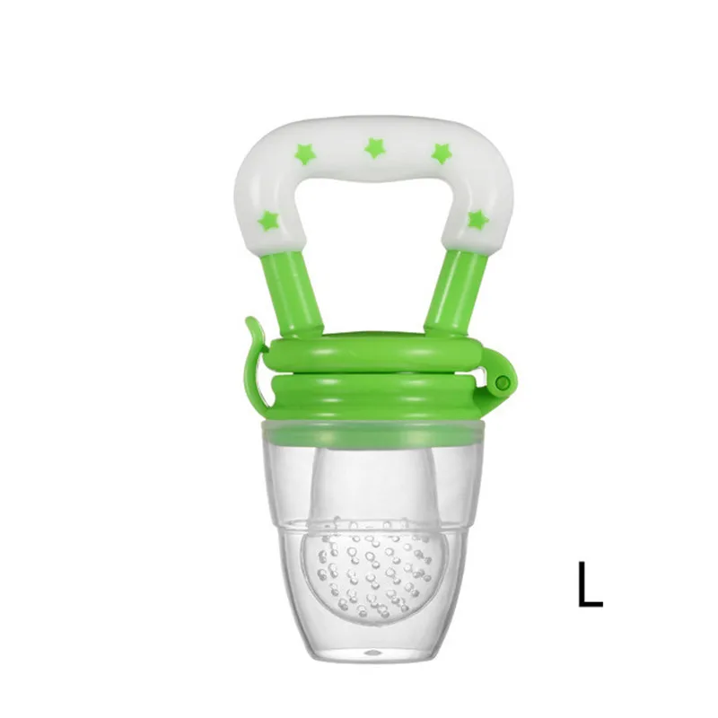 1 шт., Прорезыватель для зубов, соска-фрукт, пища, силиконовая Прорезыватель для зубов, безопасный питатель для укуса, пищевая прорезыватель, BPA Free - Цвет: Green L