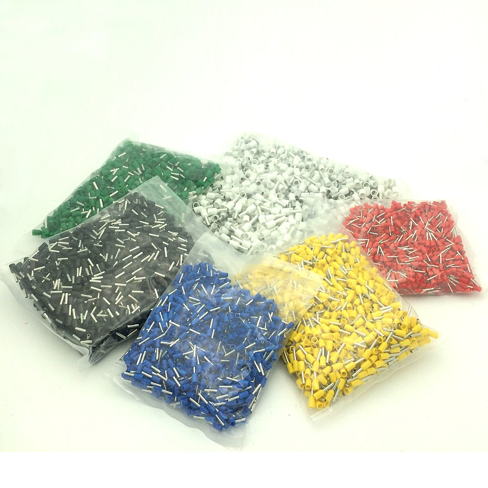 1000pcs/lot Crimp Terminal VE1010 tube pre insulating terminal Bootlace Ferrules AWG18 1.0mm^2 Brass | Обустройство дома