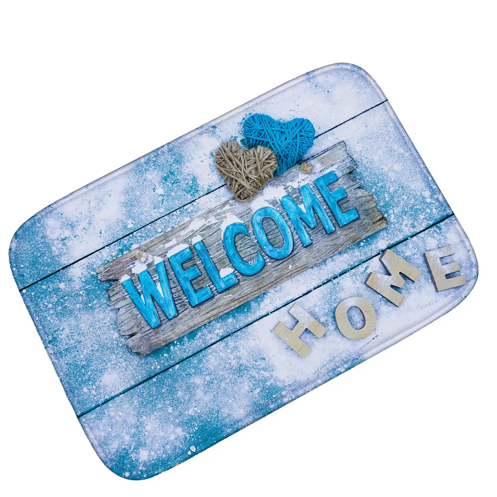 Vintage Soft Winter Christmas Anti Slip Absorbent Flannel Home Welcome Mat Carpet Outdoor Door Entrance Mats Kitchen Rug | Дом и сад