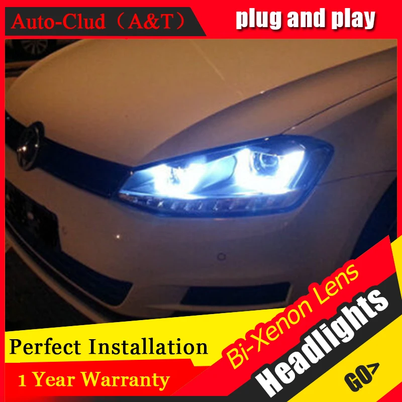 Автоматический Clud для vw golf 7 фары двойной U Ангельские глазки DRL автомобильный