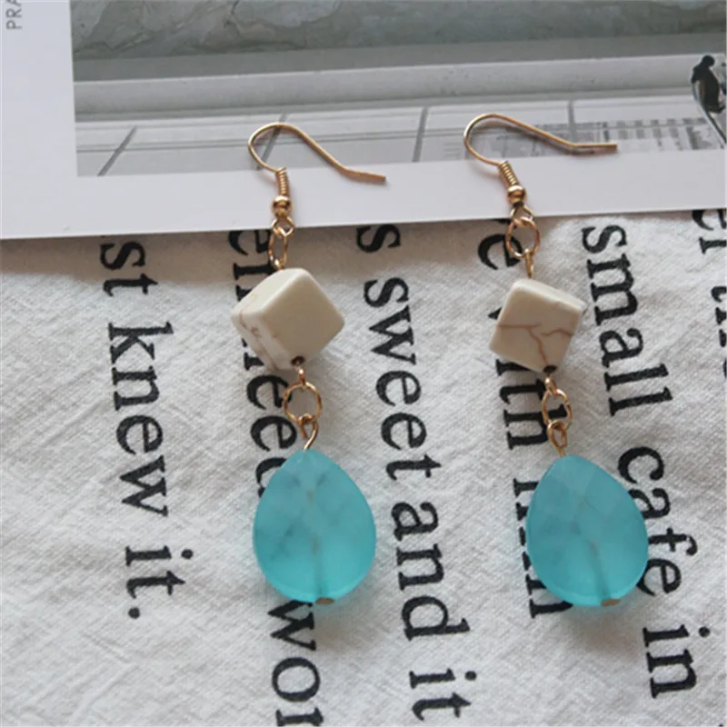 1 пара мята Янтарная капля серьги Бесплатная доставка|drop earrings|earrings freeearrings free shipping