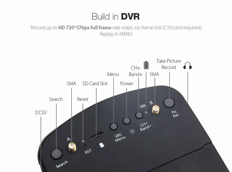 Eachine EV800D 5,8G 40CH разнообразие FPV очки 5 дюймов 800*480 видео гарнитура HD DVR встроенный аккумулятор для RC моделей FPV