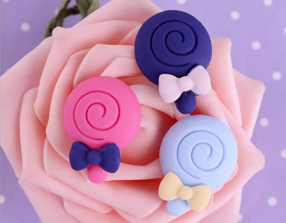 100 шт. полимерные матовые Луки леденец бусины с плоским основанием статуэтки