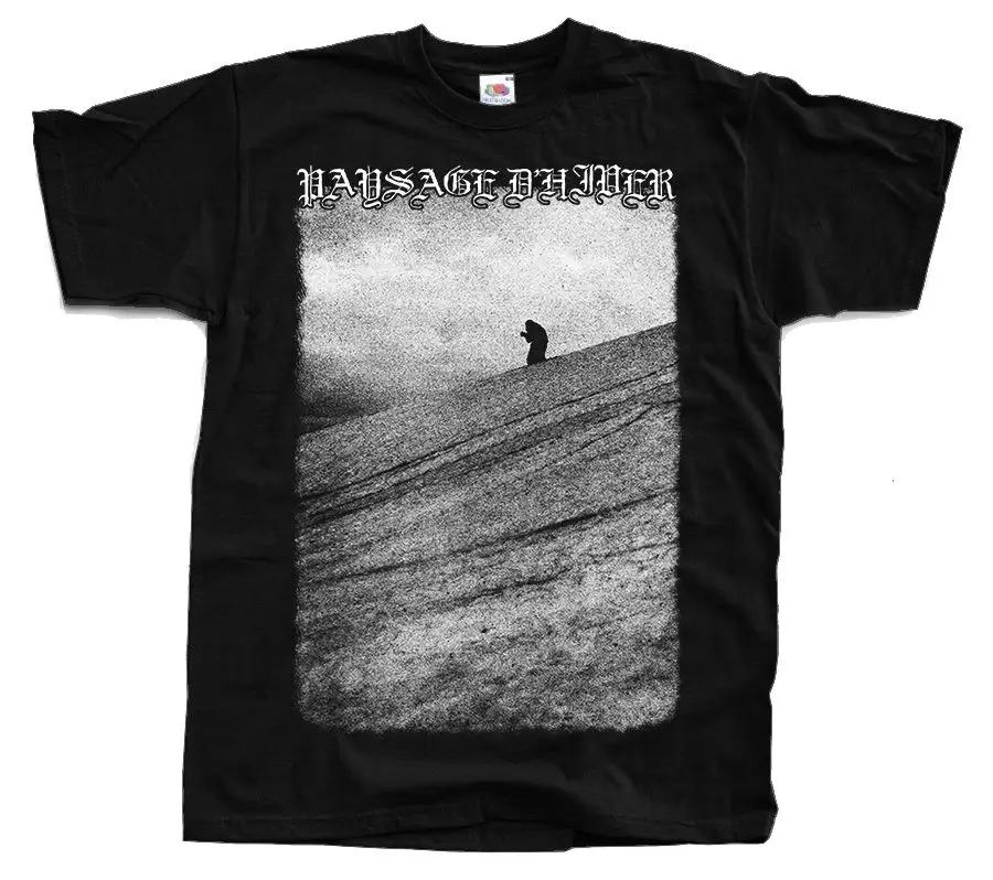 Пейзаж D'HIVER PAYSAGE d'Hiver крышка футболка (черный) S-5XL | Мужская одежда