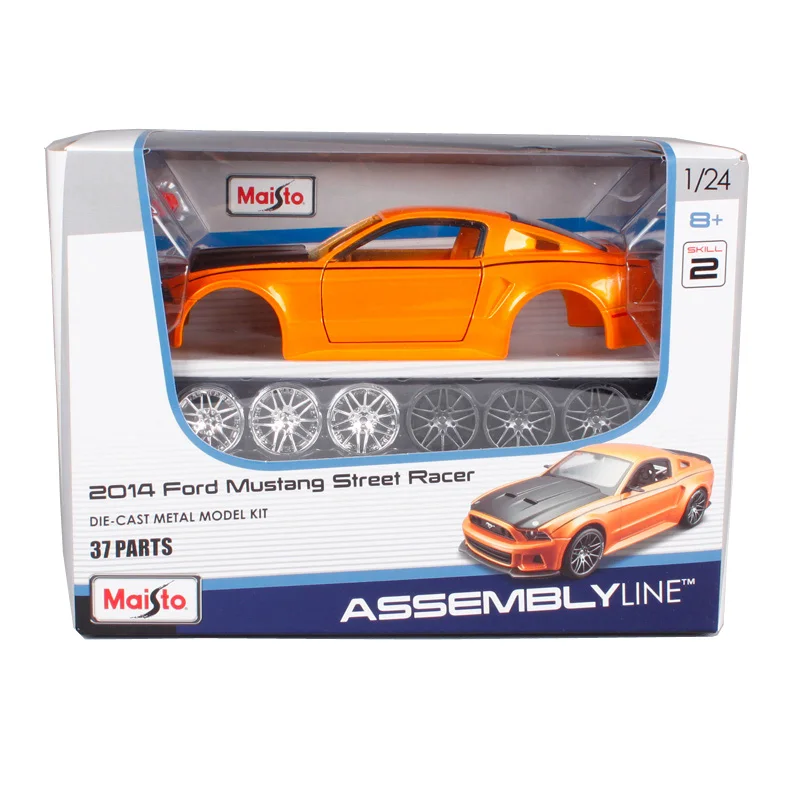 Maisto 1:24 ford mustang Street Racing сборка оранжевого автомобиля литой автомобиль модель литой машины литой под давлением манская модель игрушечной машины для детей 39127