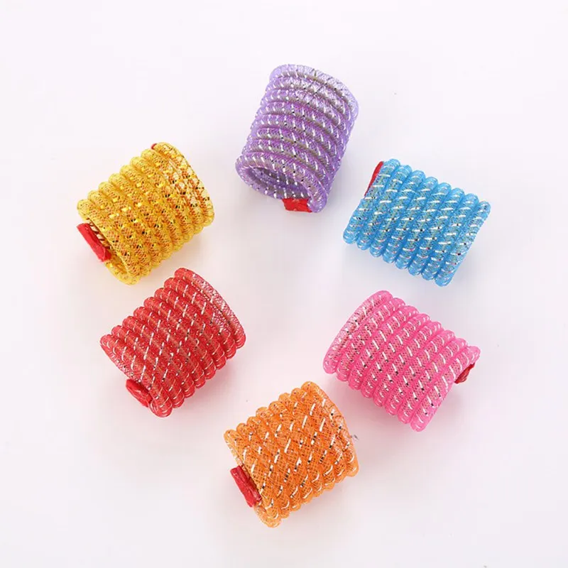 random color Игрушка для питомцев кошек, цветная, яркая, эластичная, пружинная, вращающаяся, в форме кошки, котенка, весенняя, эластичная, обучающая, интерактивные игрушки, случайный цвет - Цвет: random color