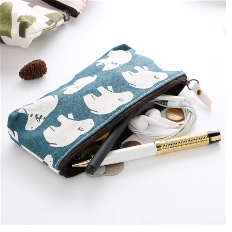 1 шт. модная косметичка Льняная сумка для карандашей на молнии студенческие