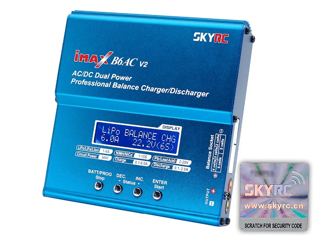 

Подлинное профессиональное балансирующее зарядное устройство SKYRC iMAX B6AC V2 Dual Power (6 А, 50 Вт) AC/DC для аккумуляторов и зарядное устройство Dis (Верс...