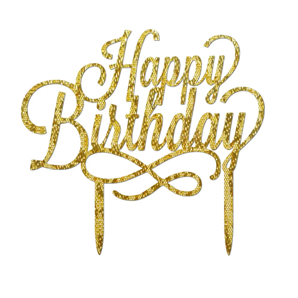1 Pcs Letter Happy Birthday Acrylic Cake Topper Glitter Stand Wedding Party Decoration | Дом и сад