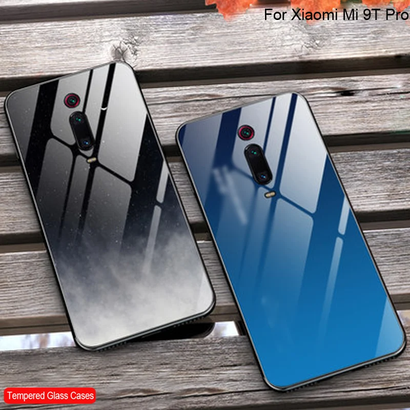 Чехол из закаленного стекла для Xiaomi Mi 9 T Pro силиконовая Мягкая задняя крышка чехлы