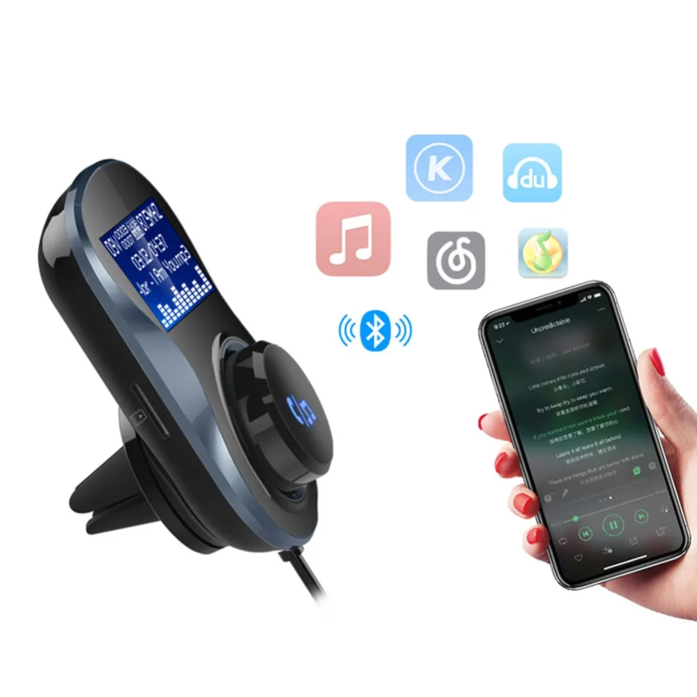 Bluetooth FM Transmitter Audio Car Mp3 Player Wireless In-Car Modulator QC3.0 Smart Dual USB Ports Support Hand-free Calling | Автомобили