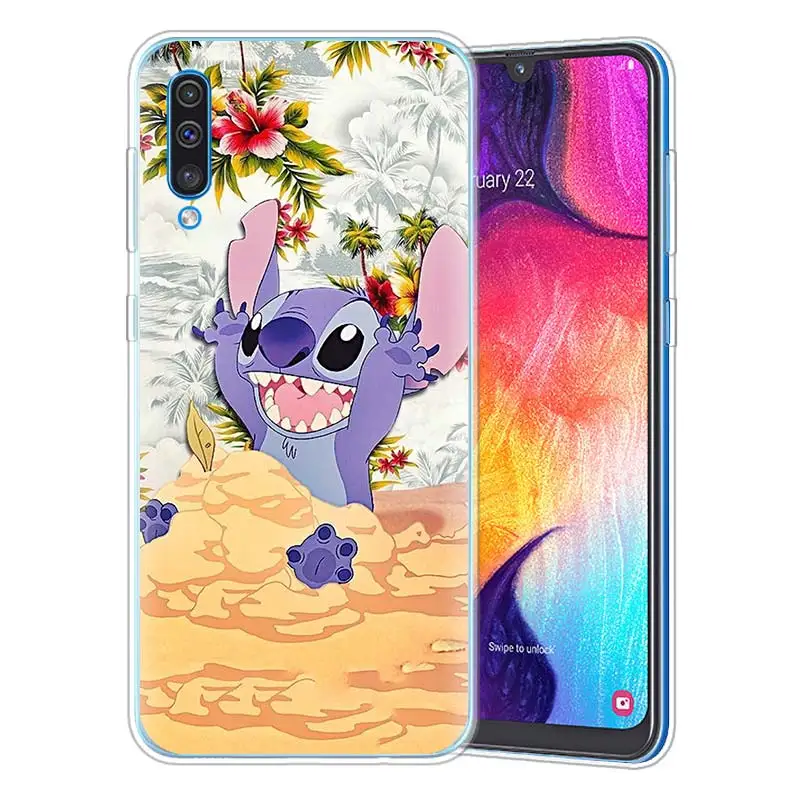 Cartoon Cute Stich Silicone Case for Samsung Galaxy A71 A51 A90 5G A50 A70 A40 A20e A10 A30 A80 A8 Plus A7 A9 Cover