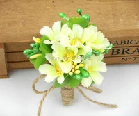 wedding groom boutonniere men corsage ivory green bridegroom best man suit corsage bridal shower charity party prom accessories