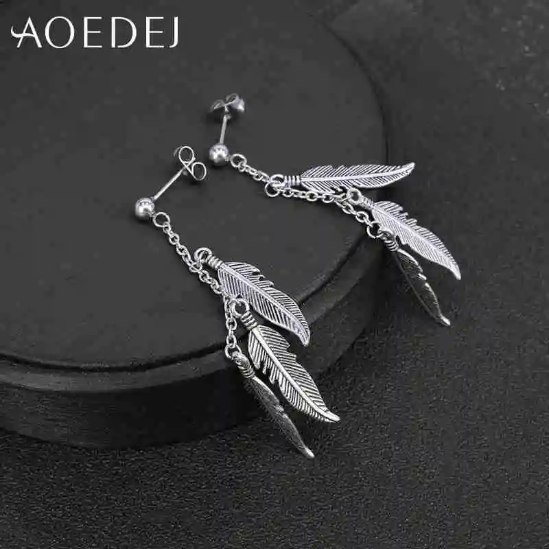Серьги AOEDEJ из нержавеющей стали для женщин и мужчин ранние серьги Винтажные