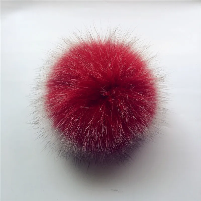 10 Pcs/lot Really Natural Animal Hairball Pom Pom DIY Colorful Large Fox Fur Hair Ball Knitting Hats PomPom With Buckle