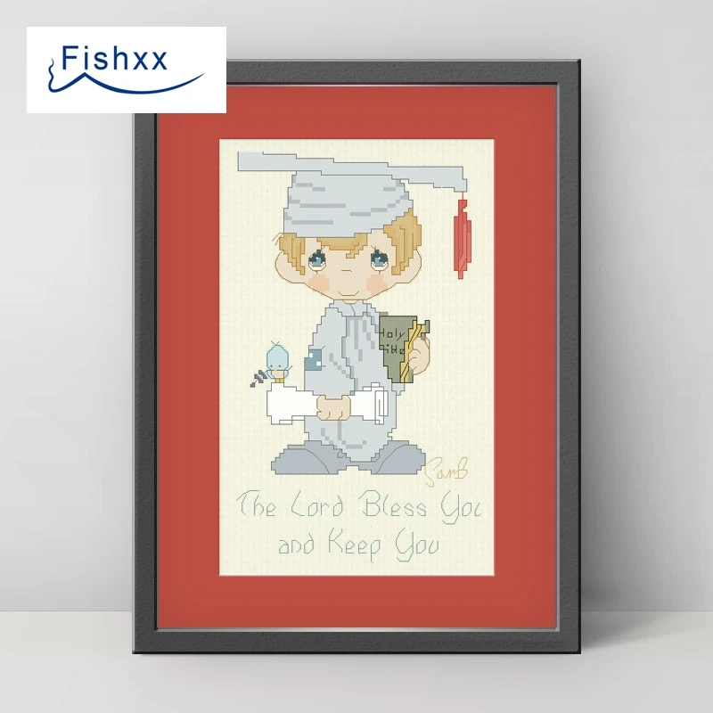 Европейский стиль, подвесной пасторальный стиль, Мультяшные персонажи Fishxx, Набор для вышивки крестиком H067, маленькая докторская вышивка «сделай сам»