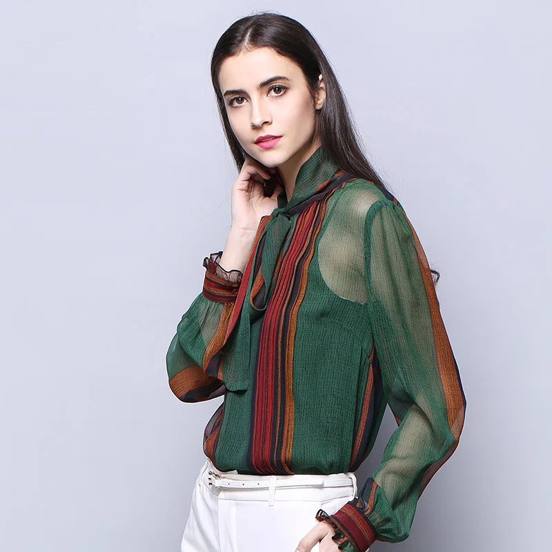 100% шелковая шифоновая женская рубашка из натурального шелка однотонная Модная