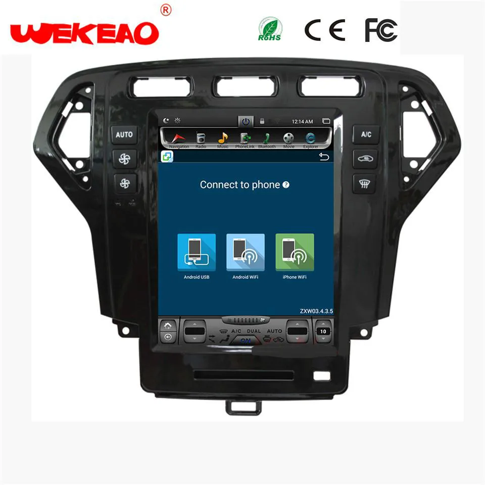 Wekeao 10 4 &quotсенсорный экран Tesla стиль автомобиля аудио gps радио для Ford Mondeo 2010-6 0 Android