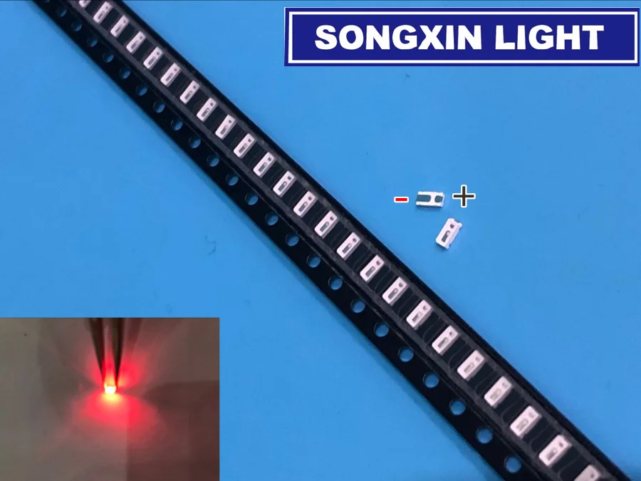 100 шт. 3014 SMD светодиодный чип красный ультра яркий 0 2 Вт 6-8лм 30 мА 3 в для