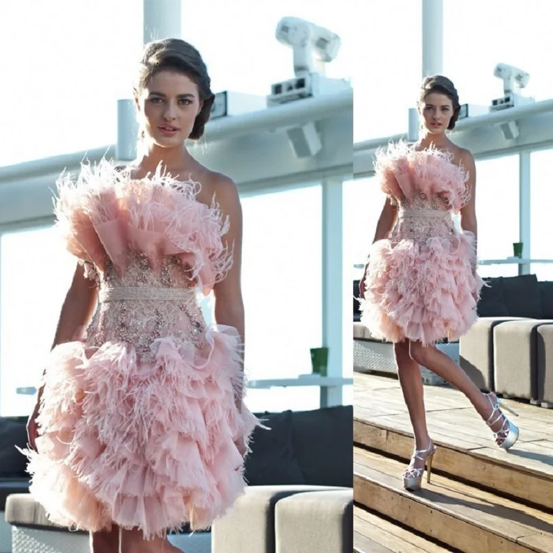 2020 Новое поступление короткие платья без бретелек для выпускного вечера с