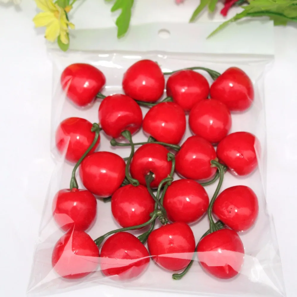 20Pcs Mini Simulation Small Cherry Foam Plastic Fake Artificial Fruit Model Party Kitchen Wedding Christmas Tree Decoration | Дом и сад