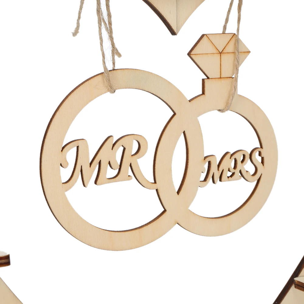 Украшение для свадебного стола деревянный знак Mr & Mrs Heart Свадебная подставка