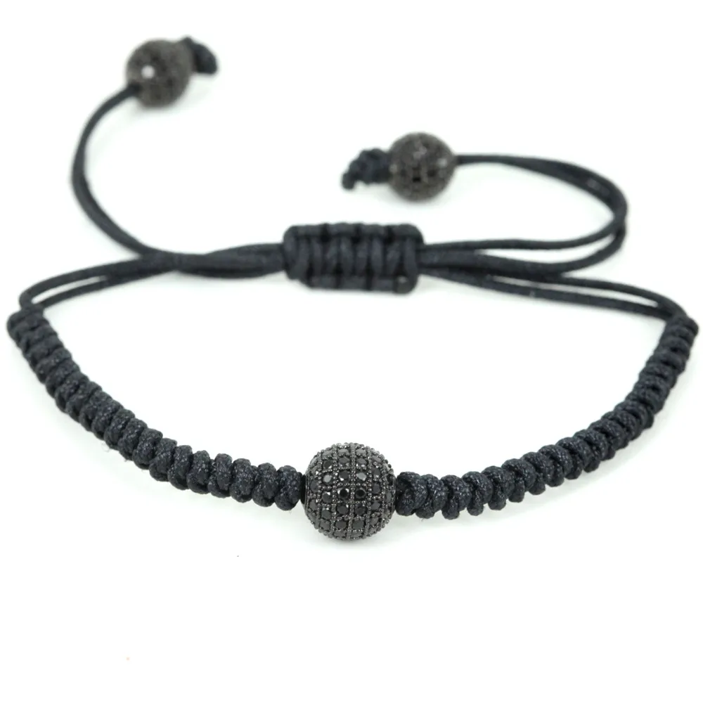 Брендовые новые модные браслеты 10 мм микро проложить черный CZ бисер ручной
