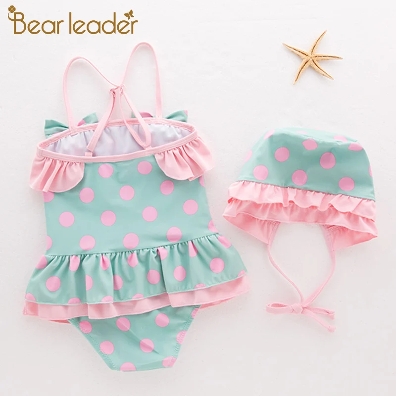 Bear Leader/купальный костюм для девочек 2019 г. Летний милый детский купальный из двух