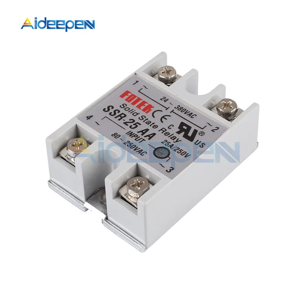 Твердотельные реле SSR-25AA SSR-40AA 25A 40A AC управление AC релис 80-280 В AC до 90-480 В AC SSR 25AA 40AA