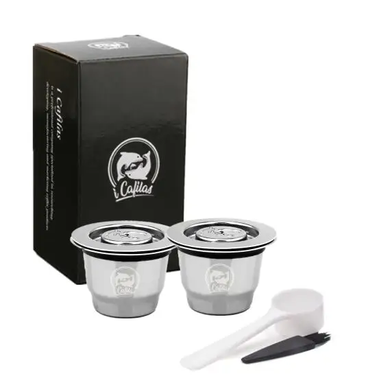 2 capsule Капсула Nespresso reutilable Inox 2 в 1 использование Nespresso многоразовая капсула Crema Espresso многоразовая Nespresso - Цвет: 2 capsule