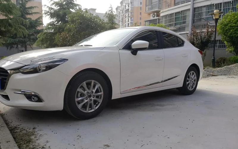 Exterior Stainless Steel Car Door Body Side Protection Trim Cover Anti-rub Strips Decoration For Mazda 3